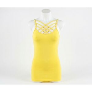 NEW ZENANA criss cross seamless camisole in yellow